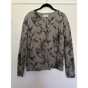 VTG Field Manor Lambswool Angora Sweater Set Beaded Floral Modern Classics Sz M
